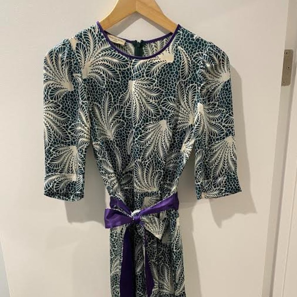 Dries Van Noten Green Print Dress